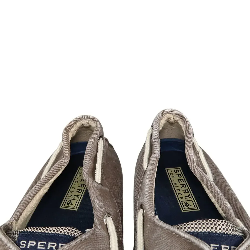 Sperry Boat Shoes Mens 9.5 Halyard 2 Eye Sneakers Canvas Moc Casual Round Toe